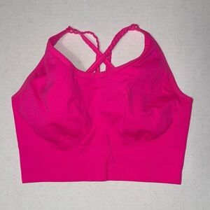 Seamless Strappy Sports Bra - Hot Pink